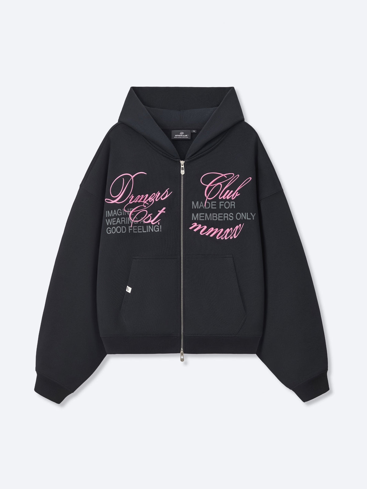 CURSIVE ZIP UP - BLACK
