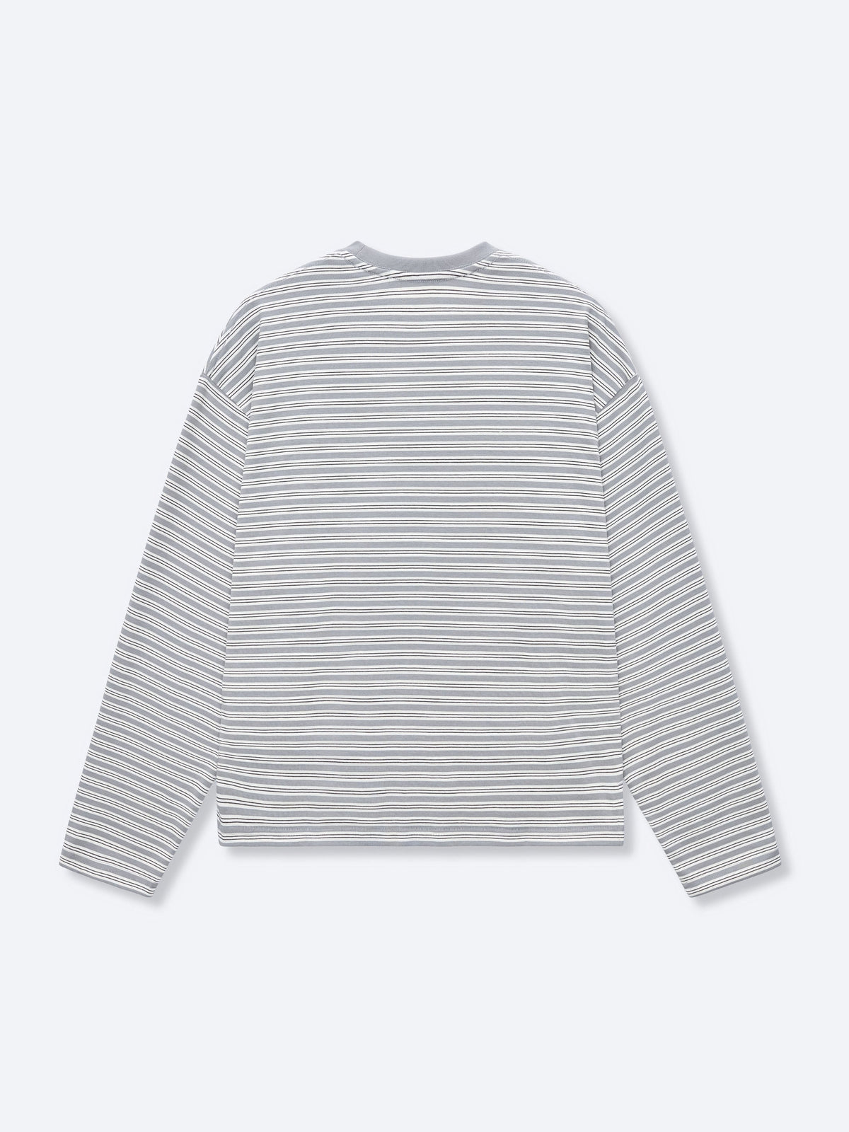 POCKET STRIPED LONG SLEEVE - LIGHT GREY