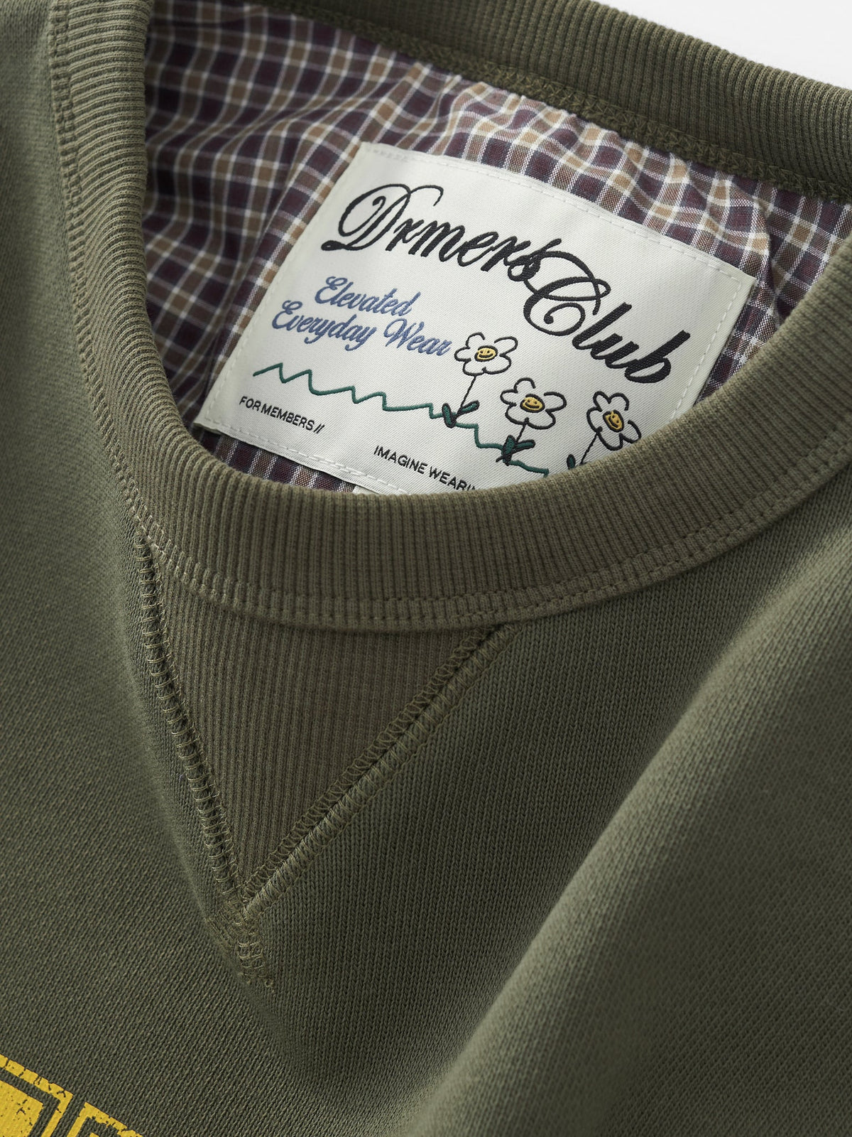 MIRRORED DRMERS CREWNECK - OLIVE GREEN