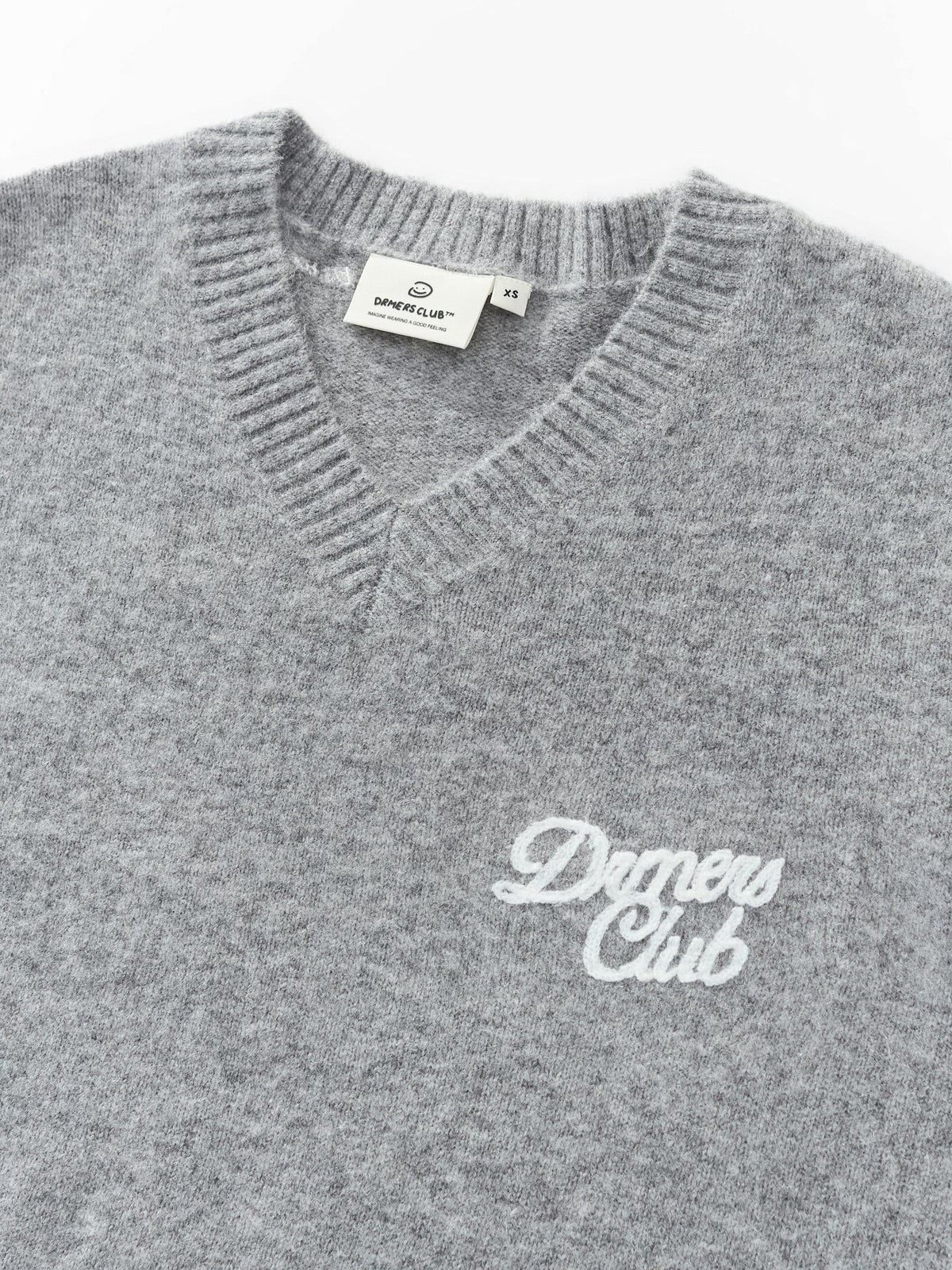 SLOUCHY V-NECK KNIT - GREY