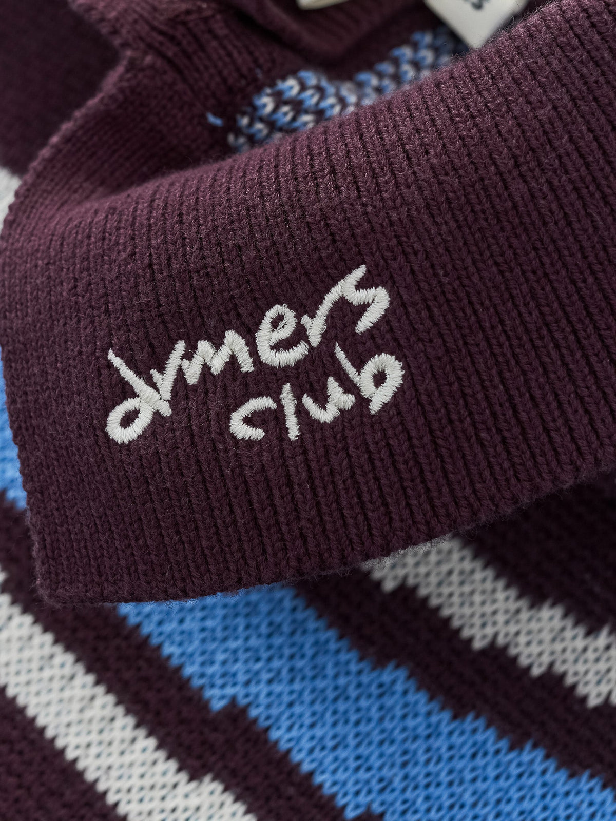 PIXEL WAVES KNIT POLO - PLUM