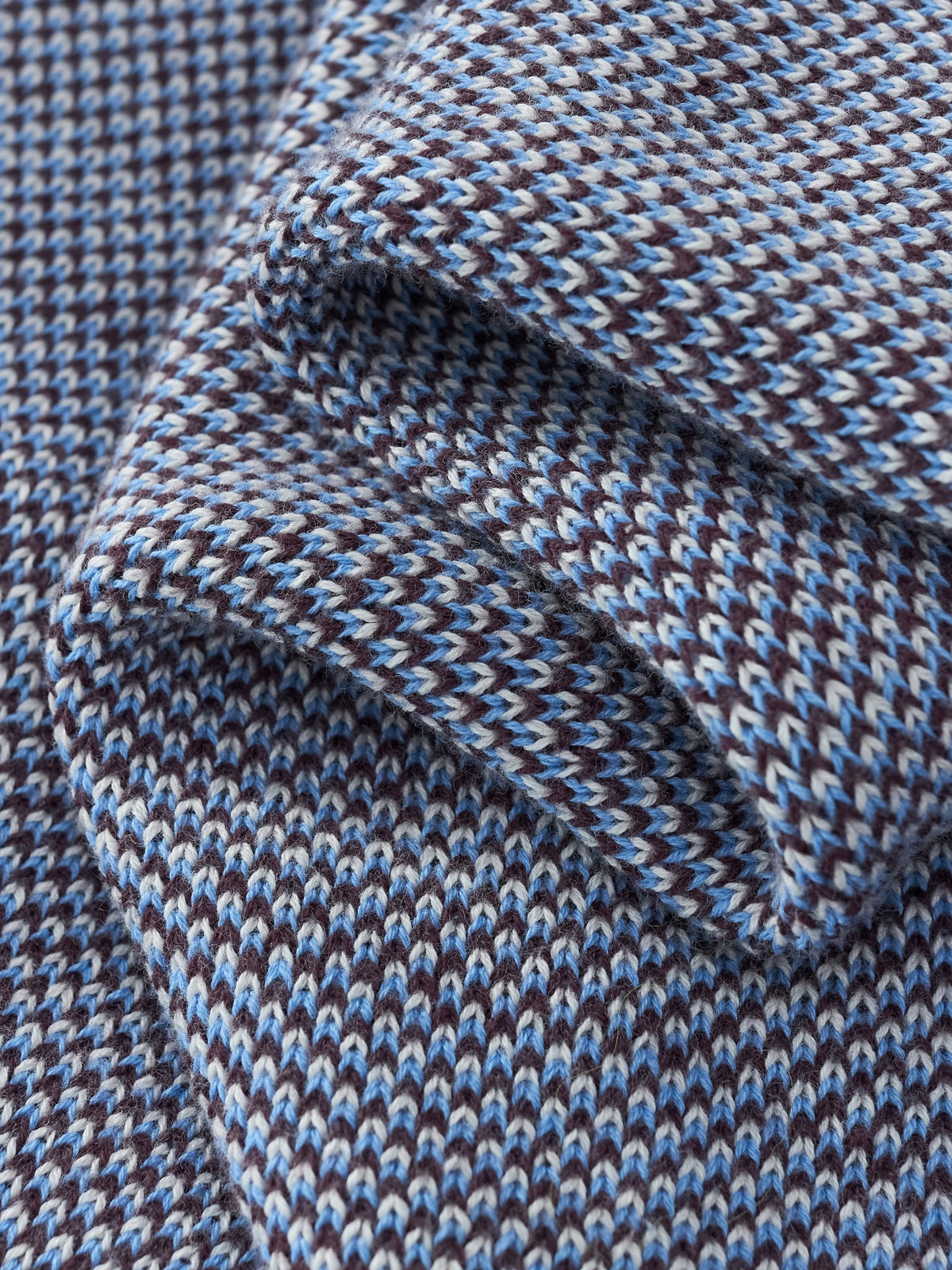 PIXEL WAVES KNIT POLO - PLUM