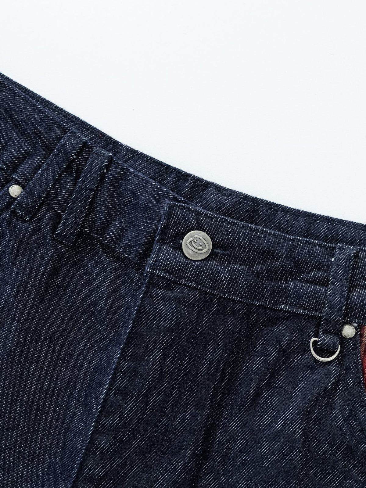 PLAID POCKET JORTS - INDIGO
