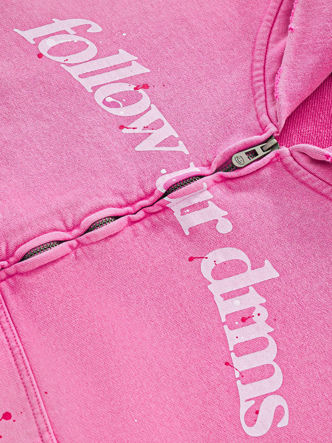 FOLLOW UR DRMS ZIP UP - VINTAGE PINK