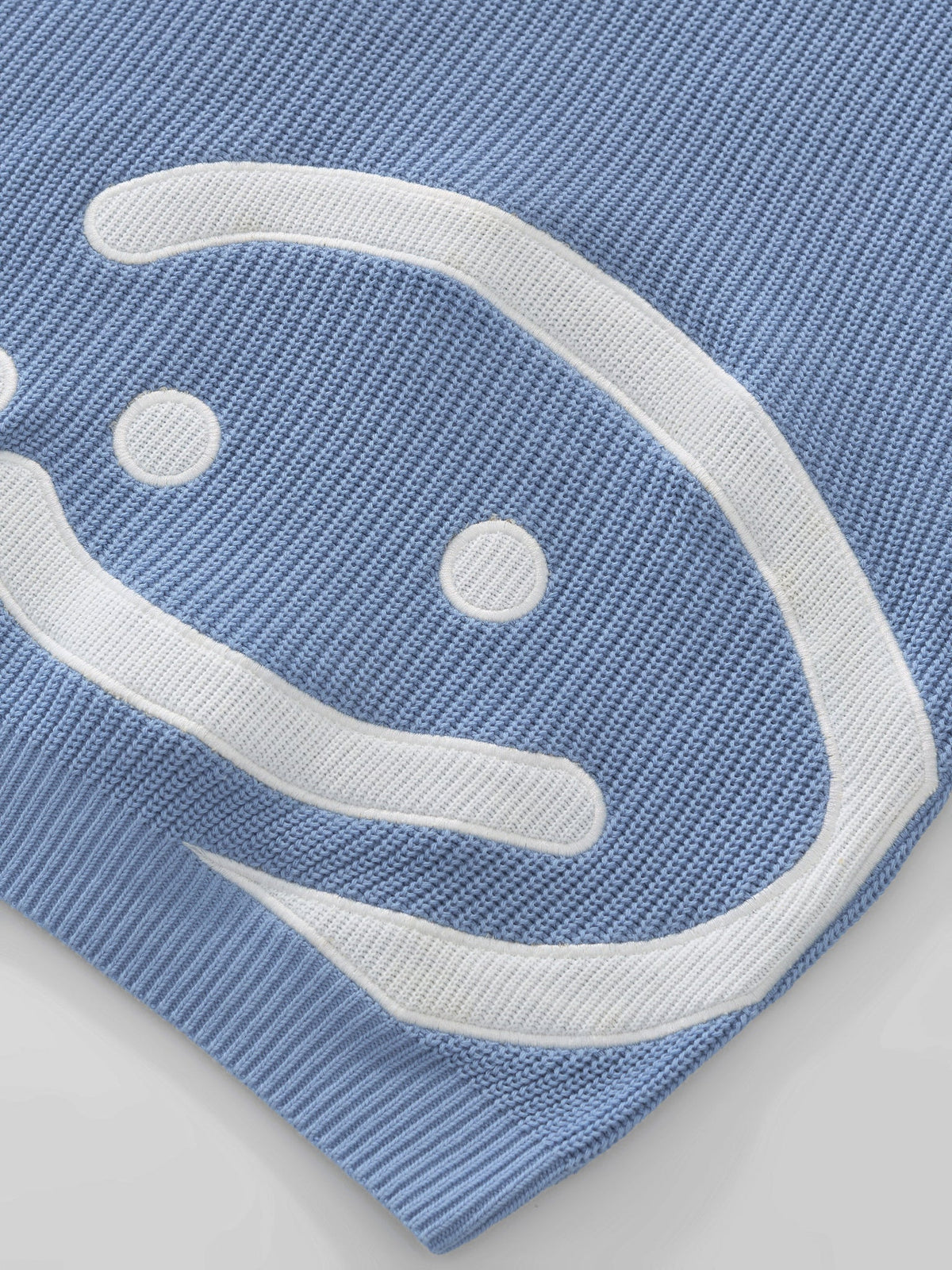 SMILEY KNITTED ZIP - POWDER BLUE