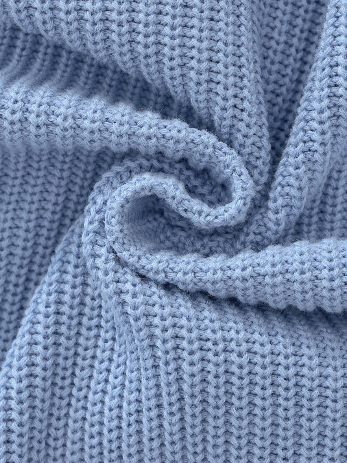 SMILEY KNITTED ZIP - POWDER BLUE