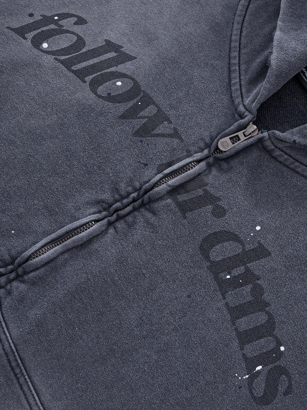 FOLLOW UR DRMS ZIP UP - CHARRED GREY