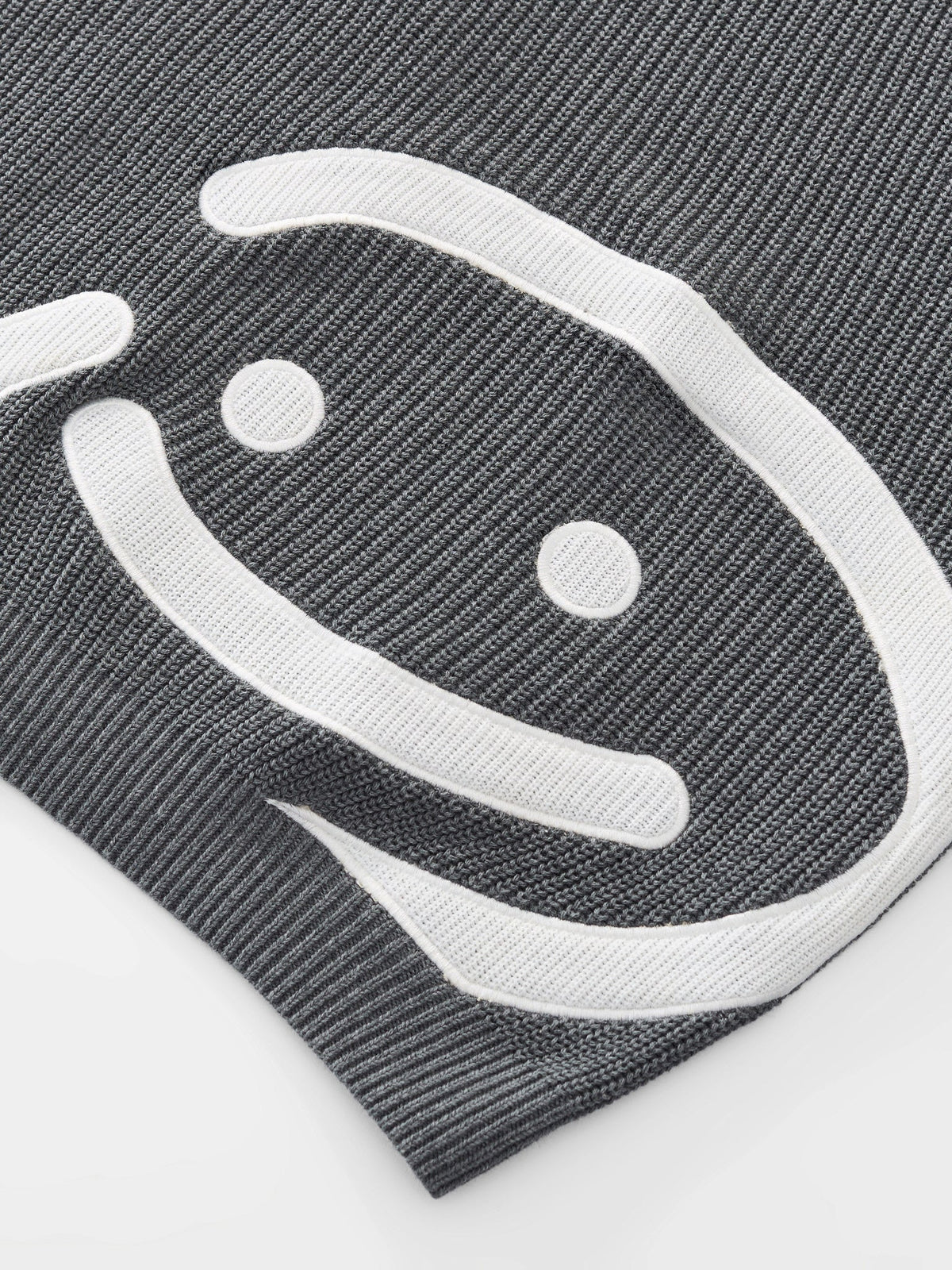SMILEY KNITTED ZIP - DARK HEATHER GREY