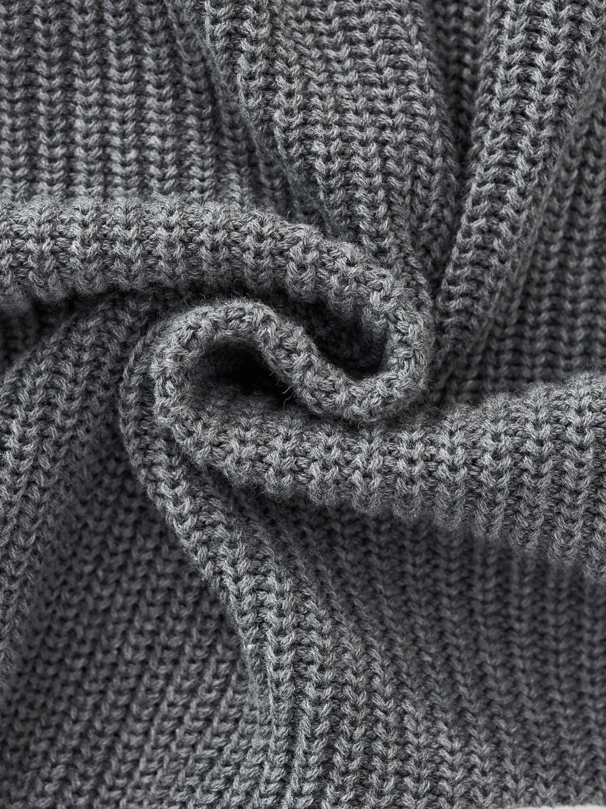 SMILEY KNITTED ZIP - DARK HEATHER GREY