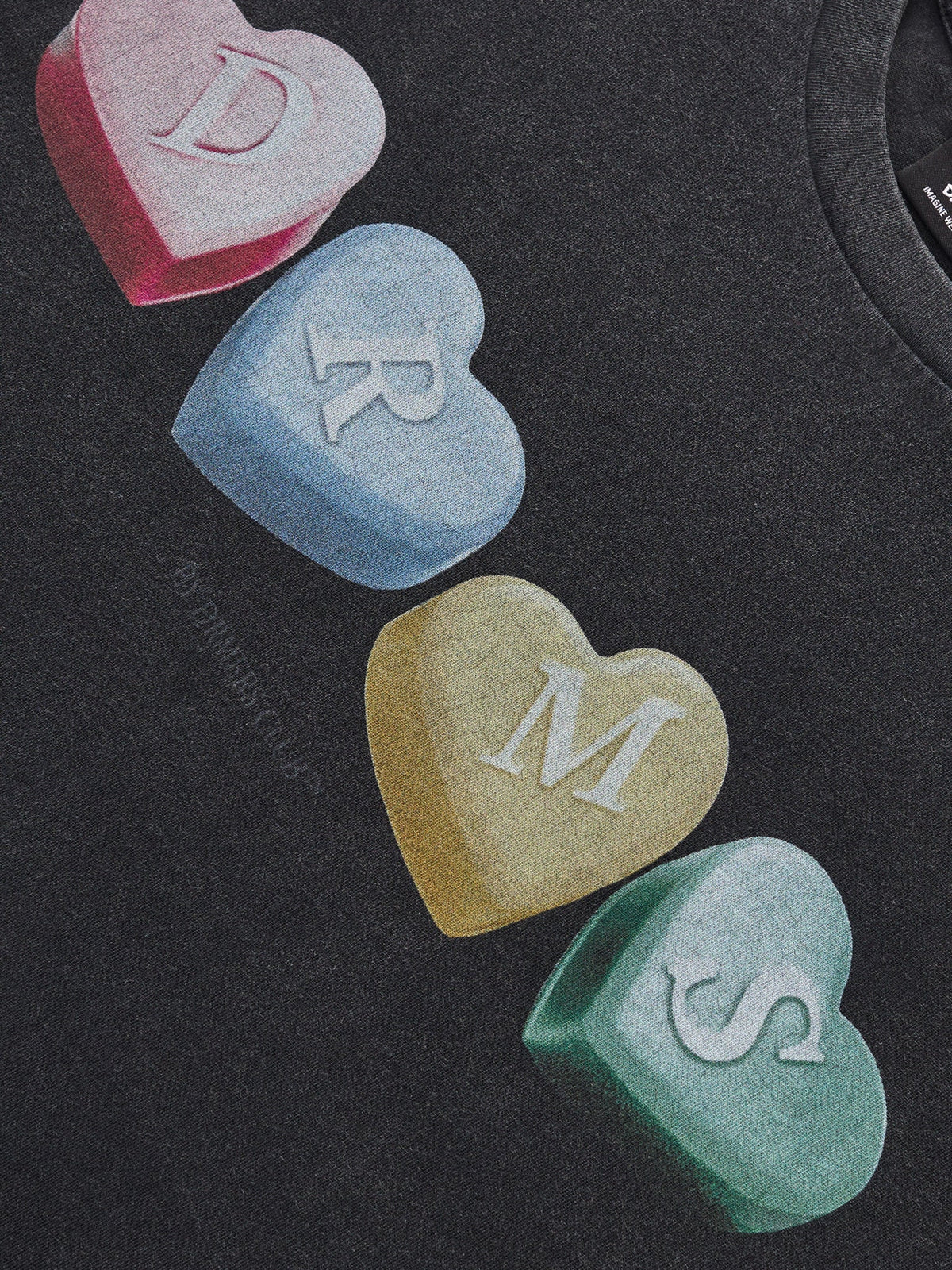 CANDY HEARTS TEE - BLACK