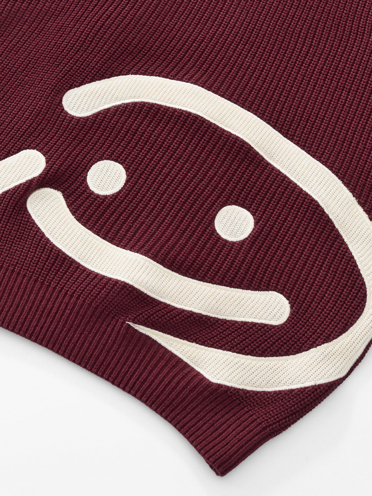 SMILEY KNITTED ZIP - FADED MAROON