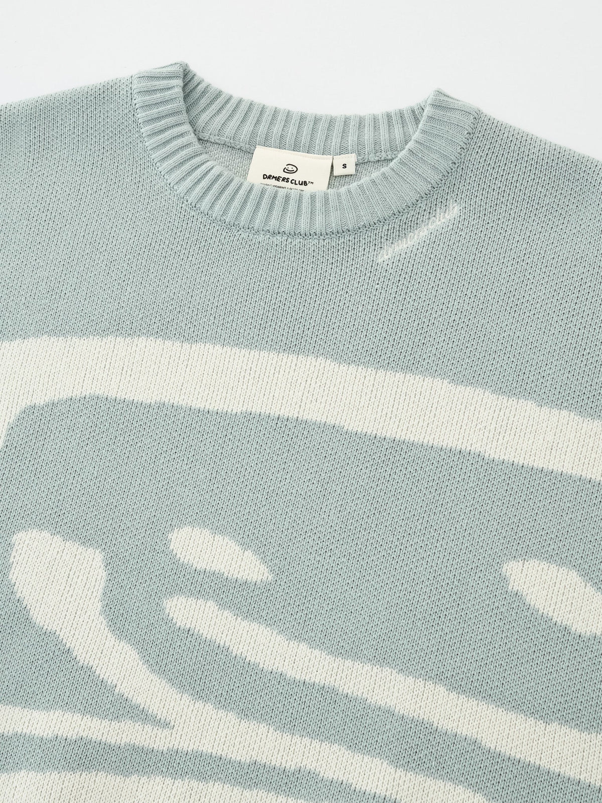 TRIPLE SMILEY KNIT - MUTED BLUE