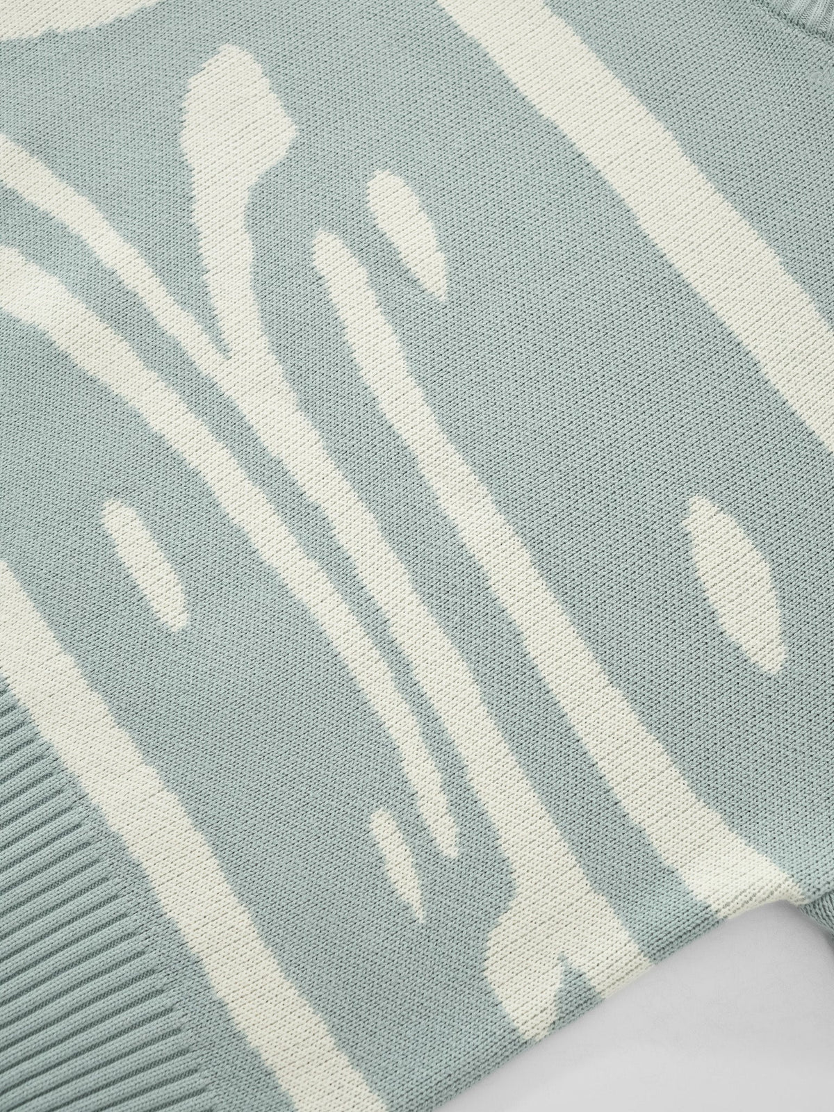 TRIPLE SMILEY KNIT - MUTED BLUE