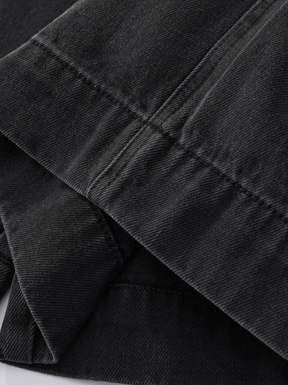 SMILEY STITCH JORTS - WASHED BLACK