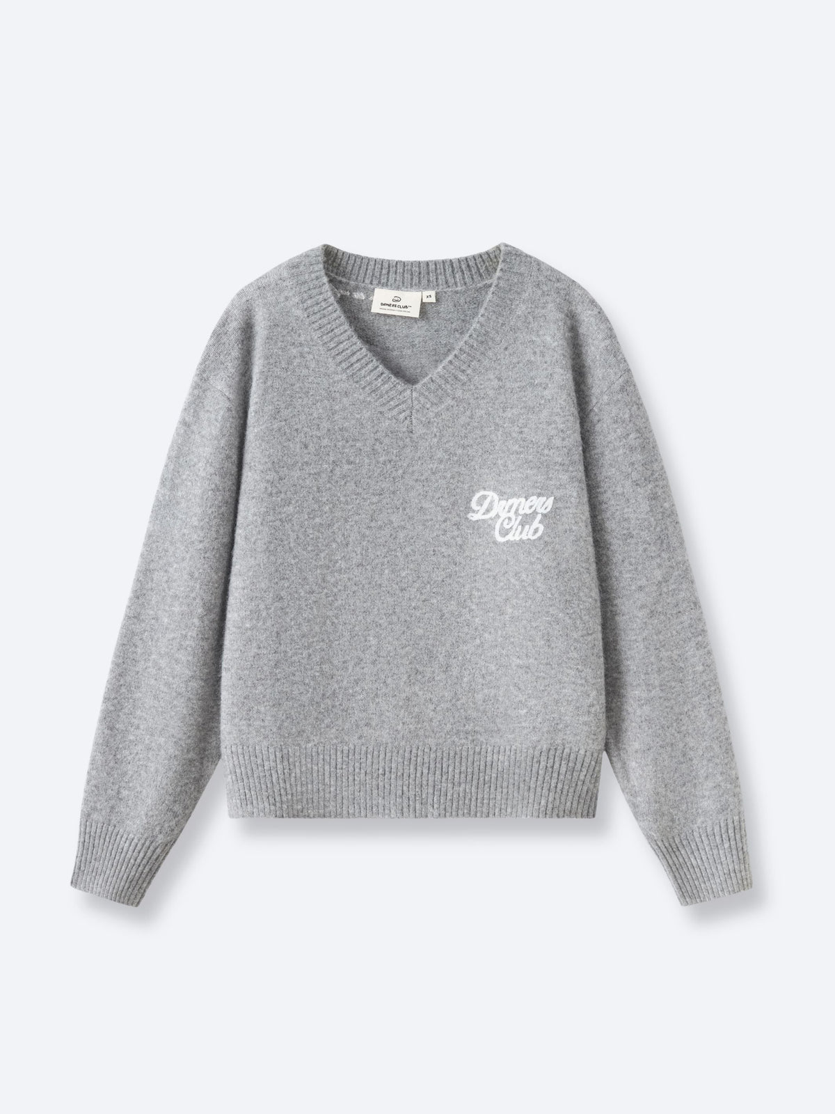 SLOUCHY V-NECK KNIT - GREY