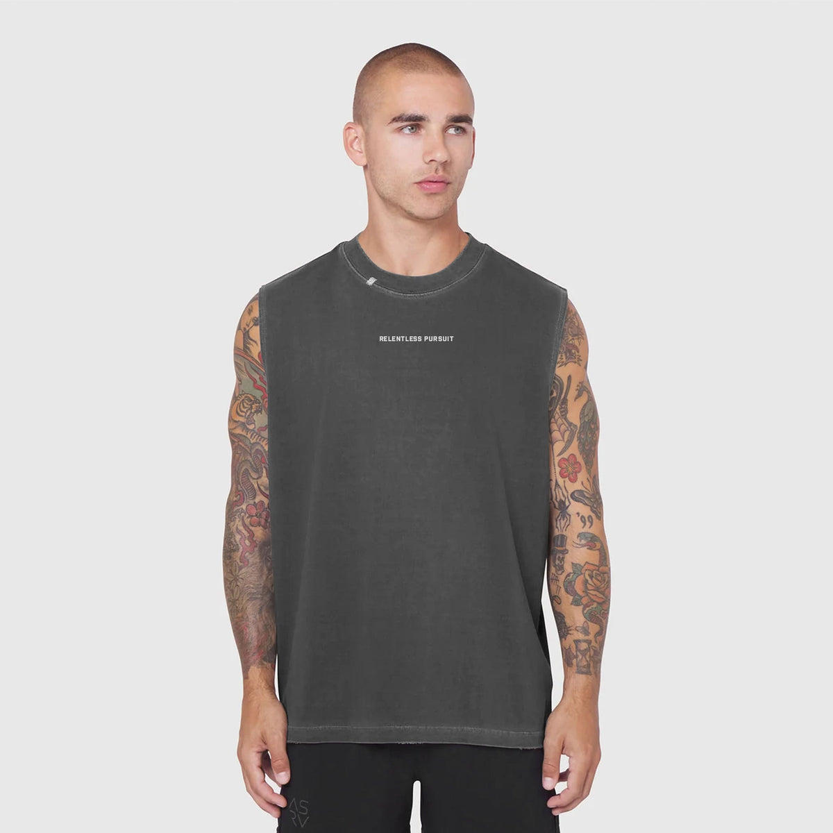 0807. Tech Essential™ Relaxed Cutoff - Faded Grey "RP Korean"