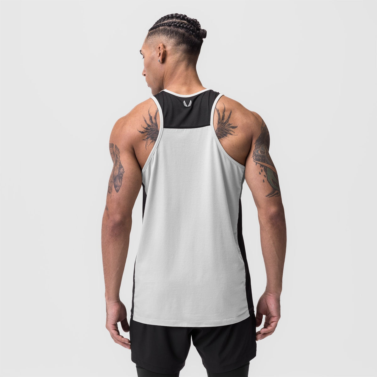 0809. Supima® Mesh Panel Training Singlet - White