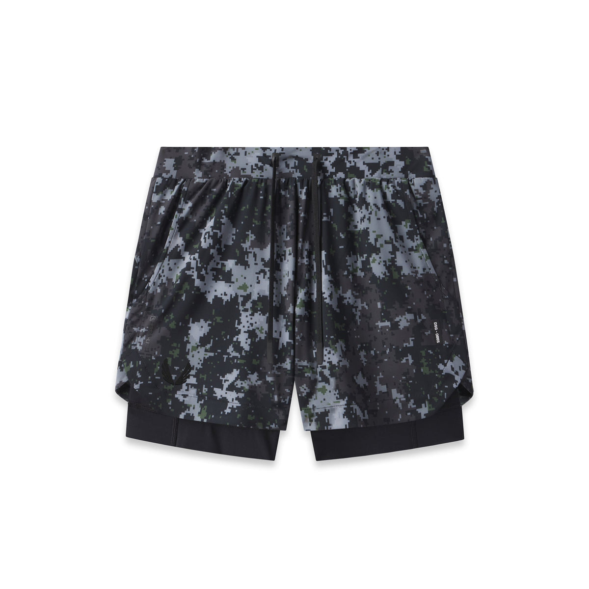 0865. Tetra-Lite® 5" Liner Short - Pixel Camo "Wings"/Black
