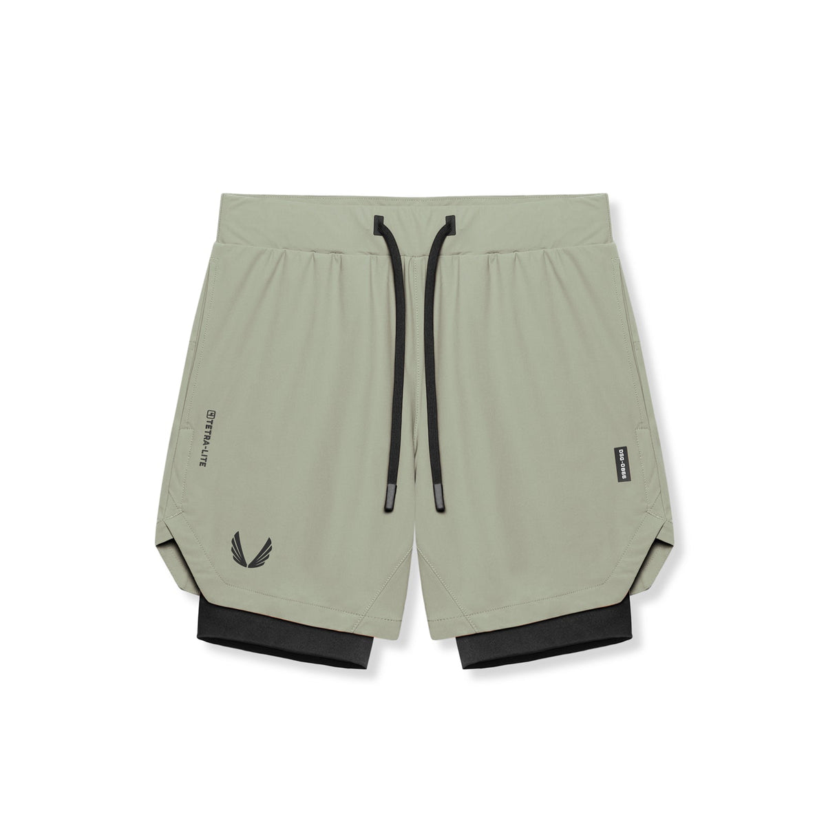 0866. Tetra-Lite® 7" Liner Short - Sage "Wings"/Black