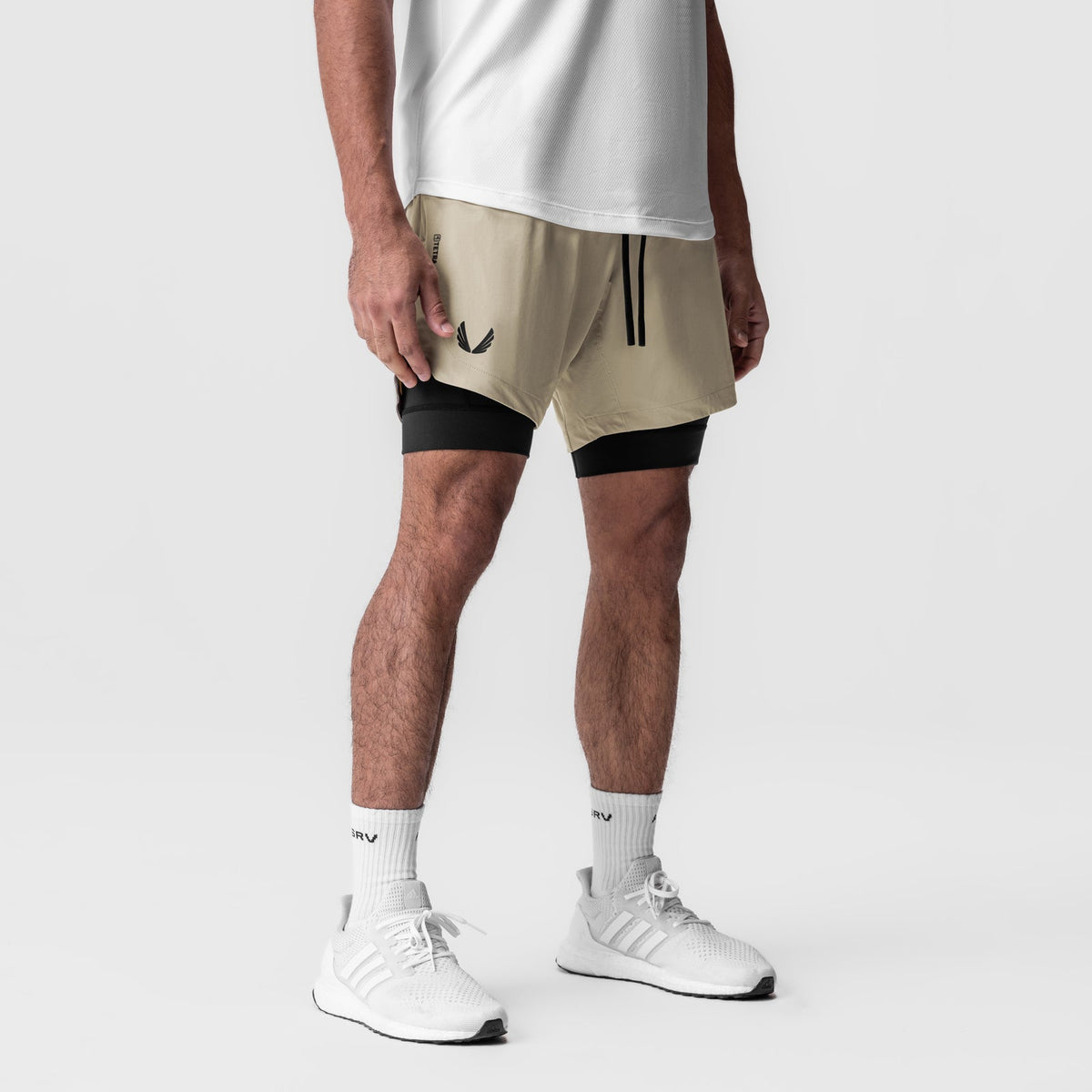 0866. Tetra-Lite® 7" Liner Short - Sand Smoke "Wings"/Black