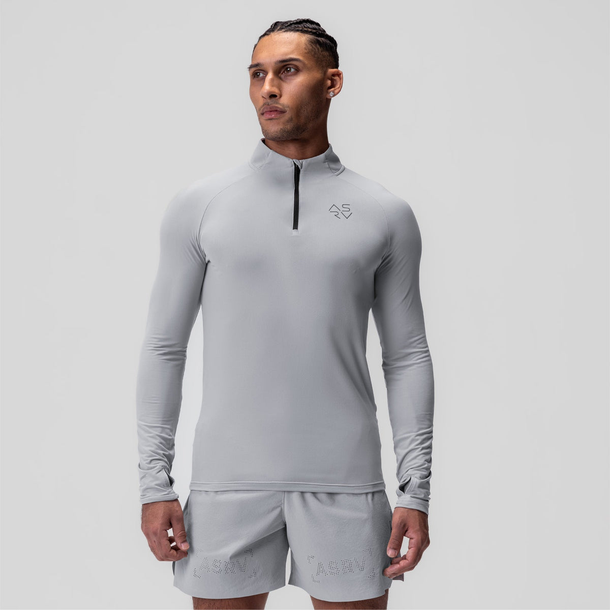 0906. Thermal Training Quarter Zip - Slate Grey "Cyber"