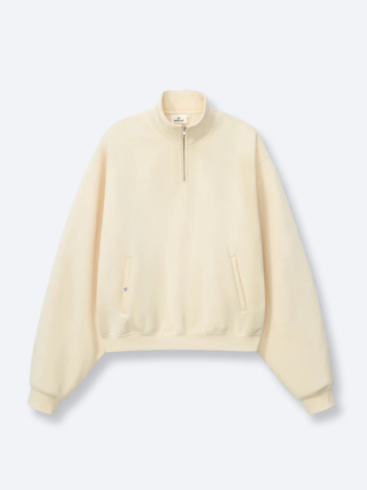 SIGNATURE BASIC QUARTER ZIP - CREAM