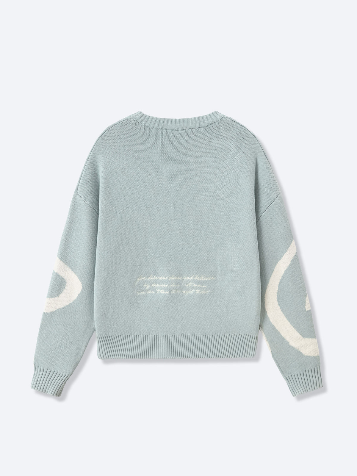 TRIPLE SMILEY KNIT - MUTED BLUE