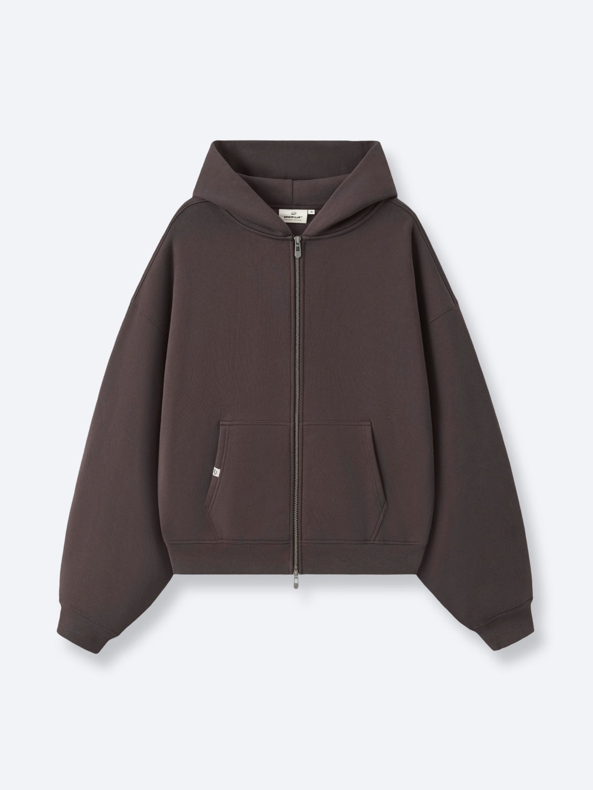 SIGNATURE BASIC ZIP UP - COFFEE BROWN