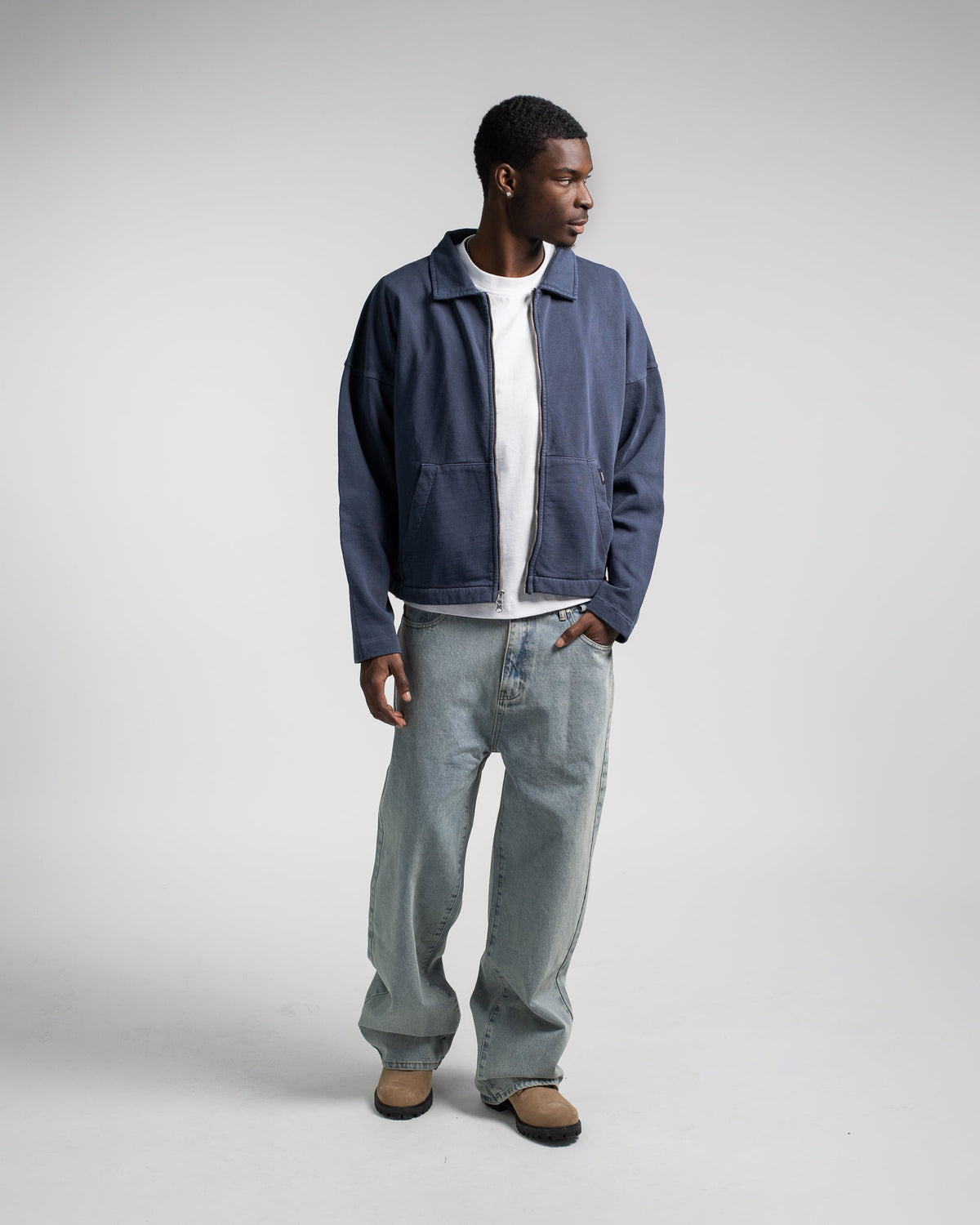 Collared Full Zip - Vintage Navy