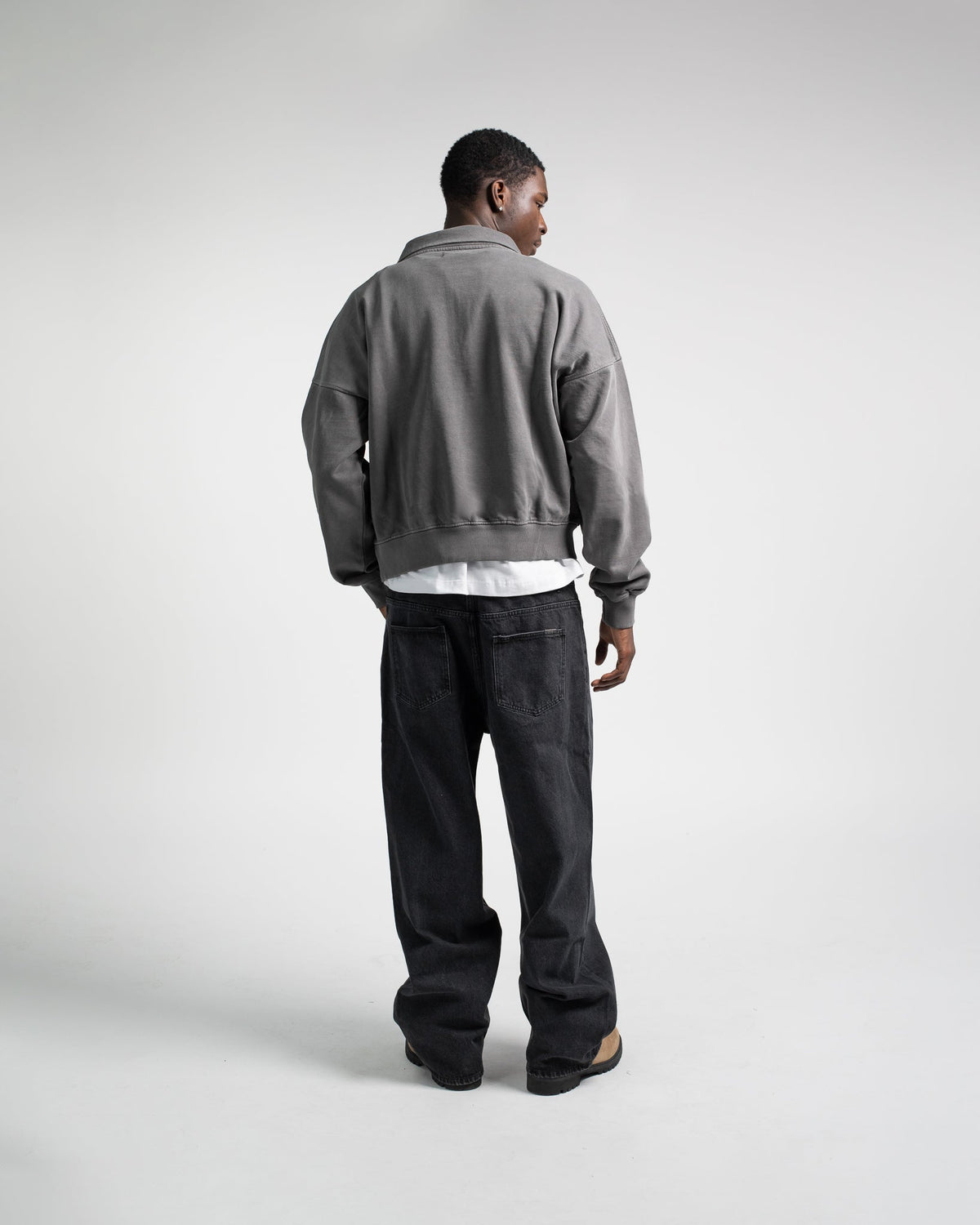 Cropped 1/4 Zip - Vintage Grey