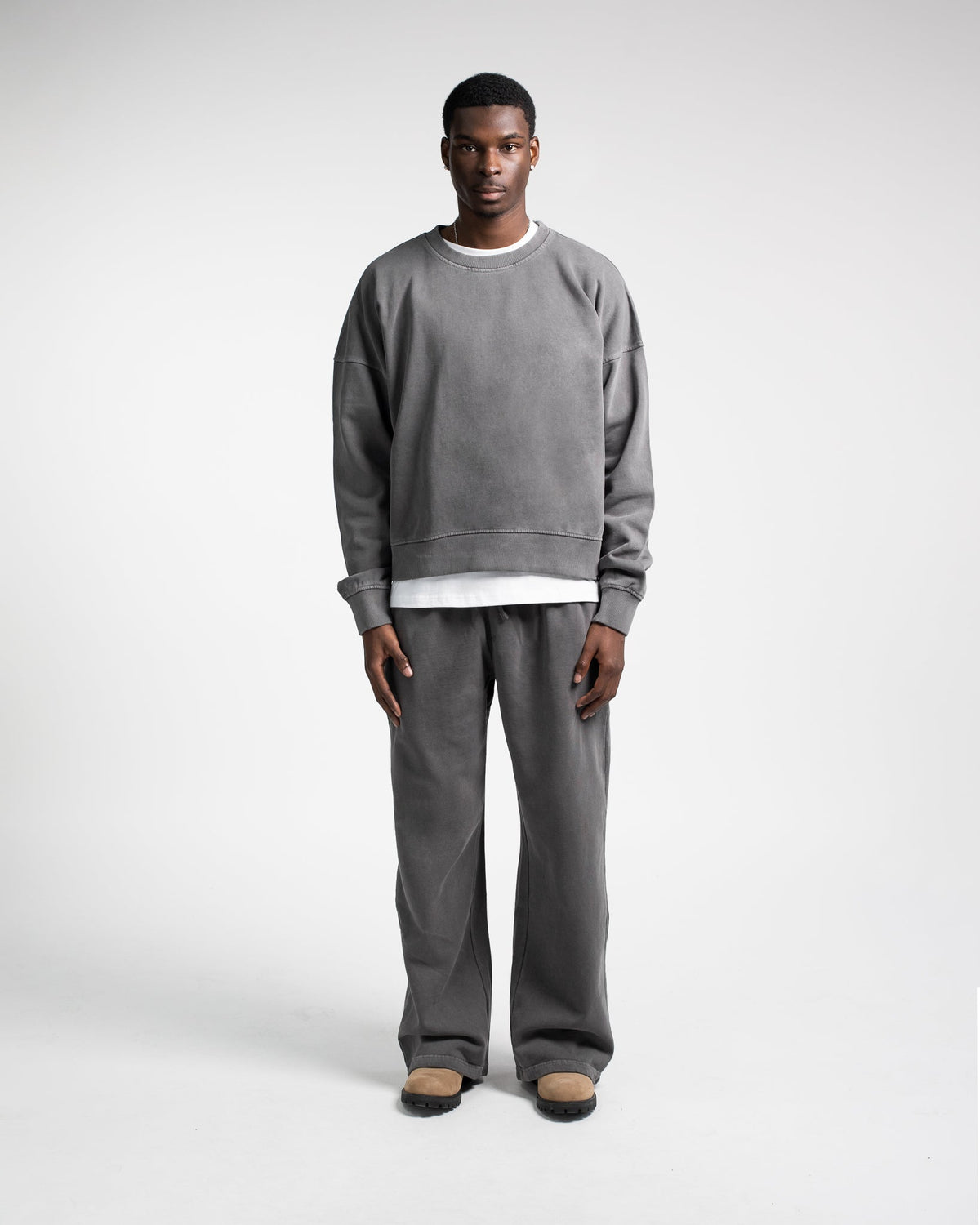 Cropped Crewneck - Vintage Grey