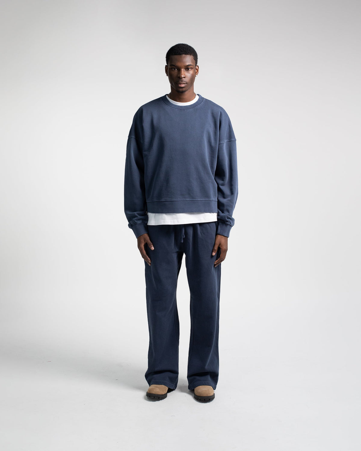 Cropped Crewneck - Vintage Navy