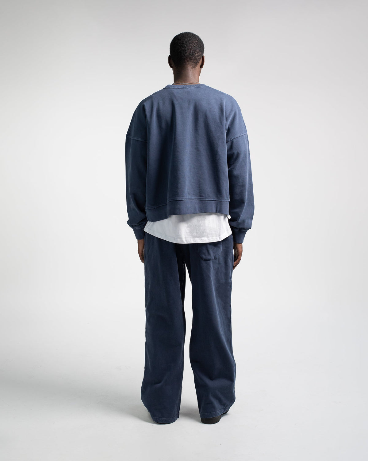 Cropped Crewneck - Vintage Navy