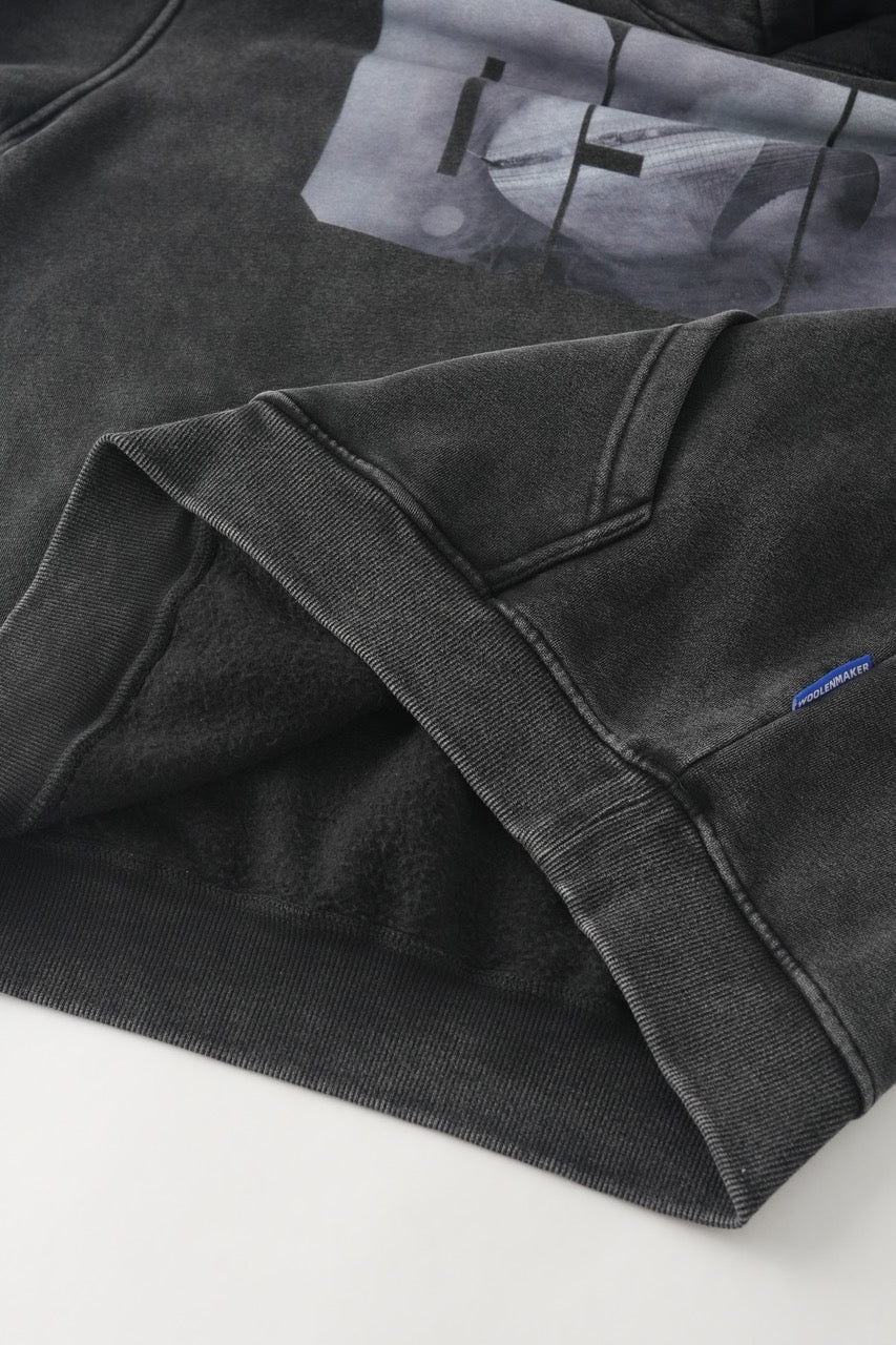 DOWNTOWN Washed Hoodie Black
