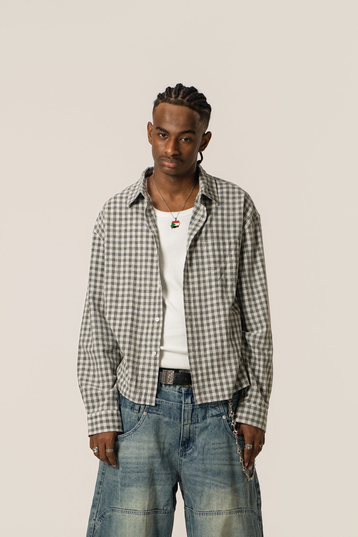 Cropped Shirt - Grey