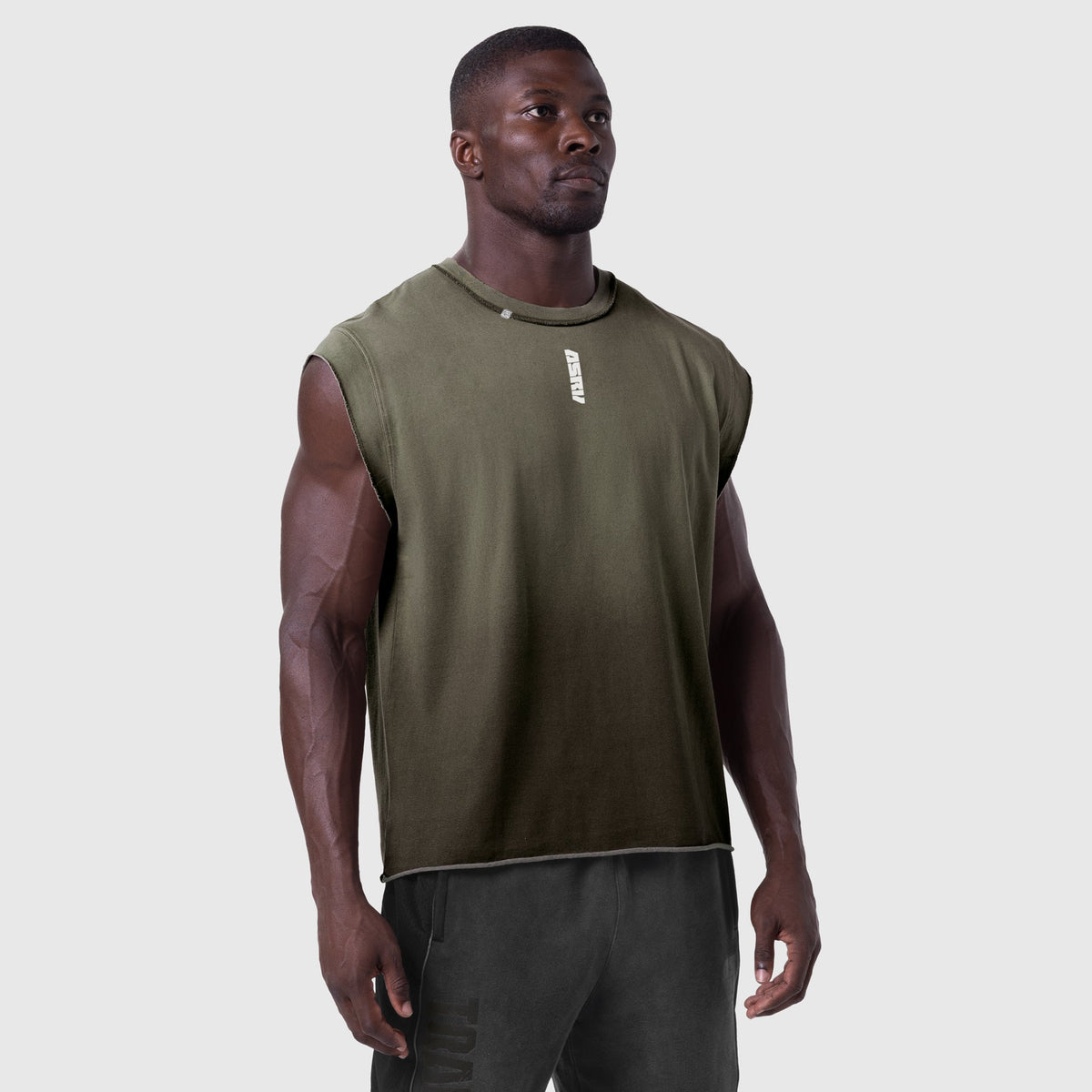 1115. Tech Essential™ Cap Shoulder Cutoff - Olive Sun Fade