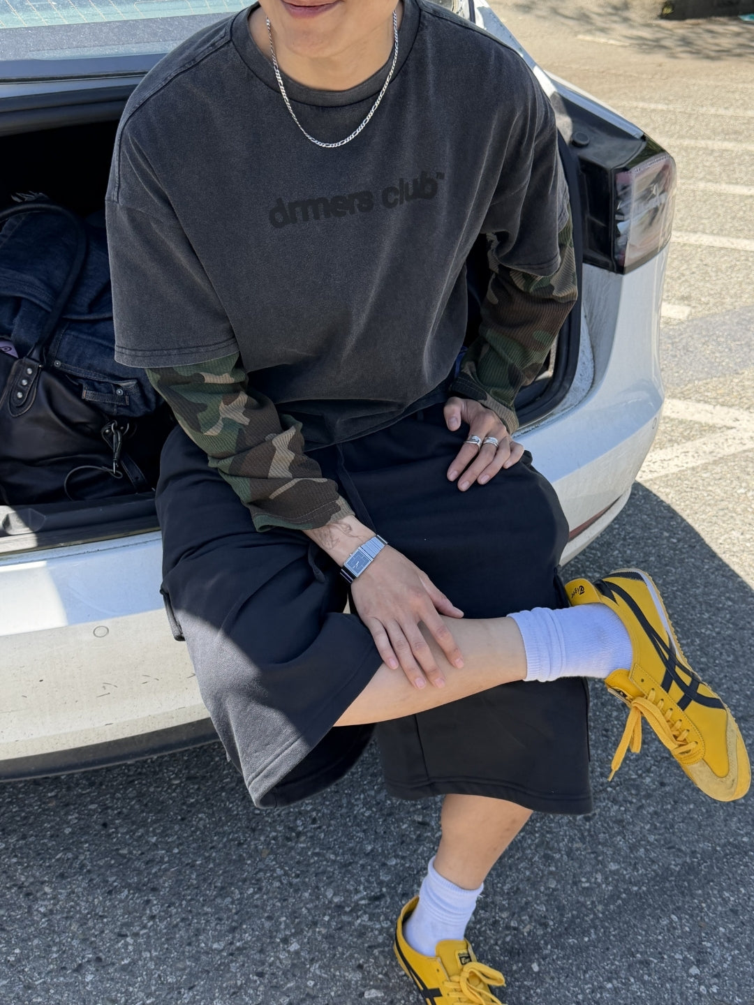 CAMO LAYERED TEE - VINTAGE BLACK