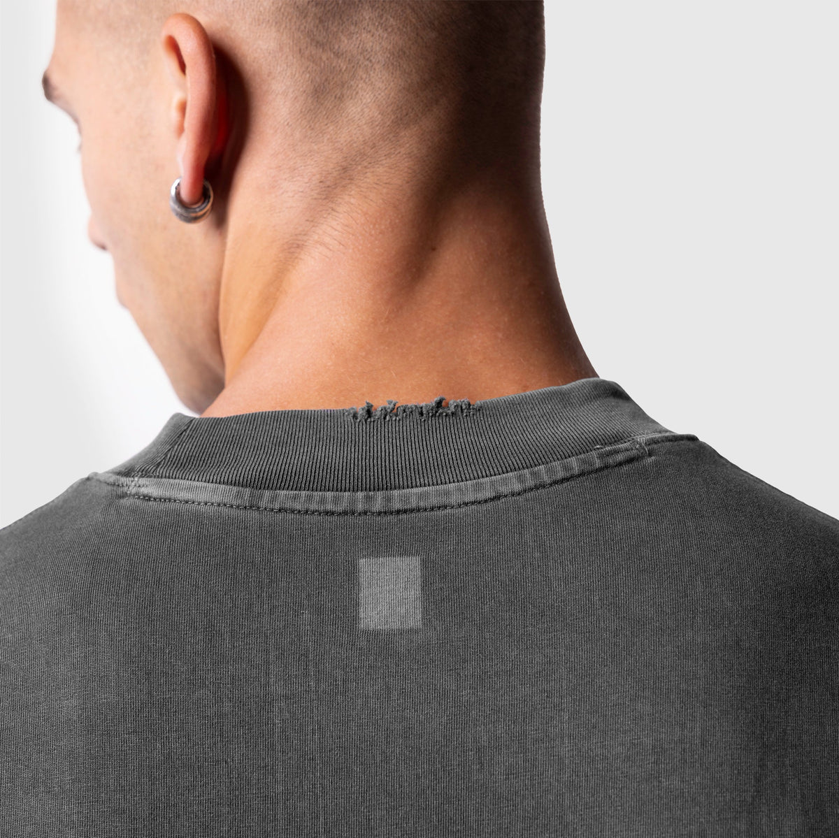 1208. Tech Essential™ Oversized Boxy Tee - Faded Grey "Outline"