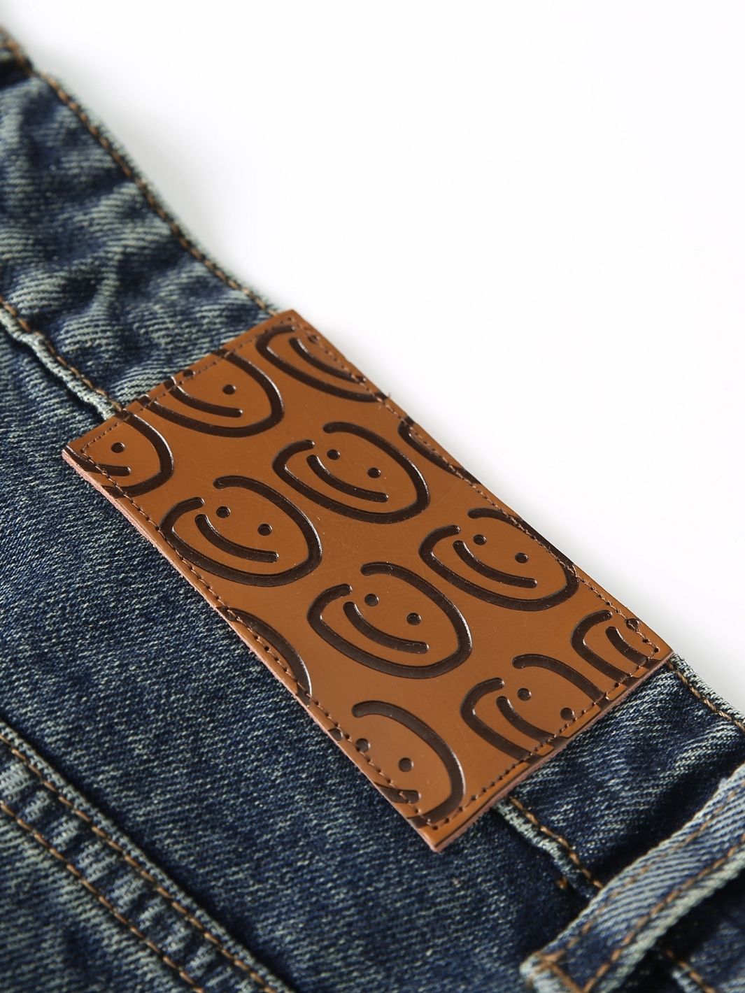 SMILEY STITCH JORTS - VINTAGE BLUE