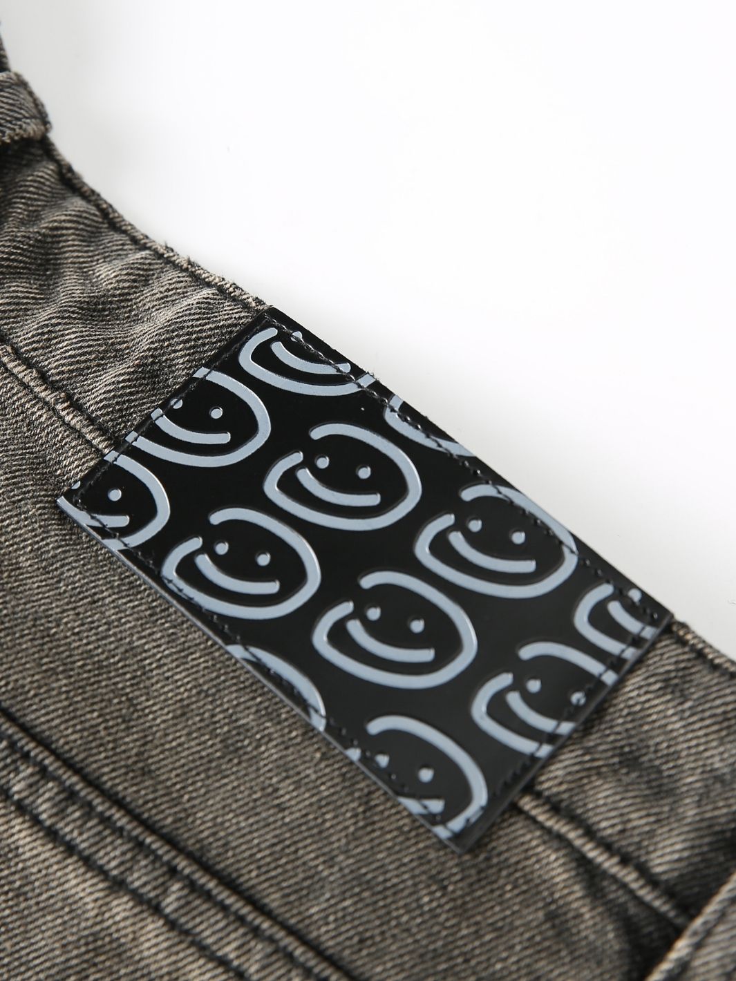 SMILEY STITCH JORTS - MUD BROWN