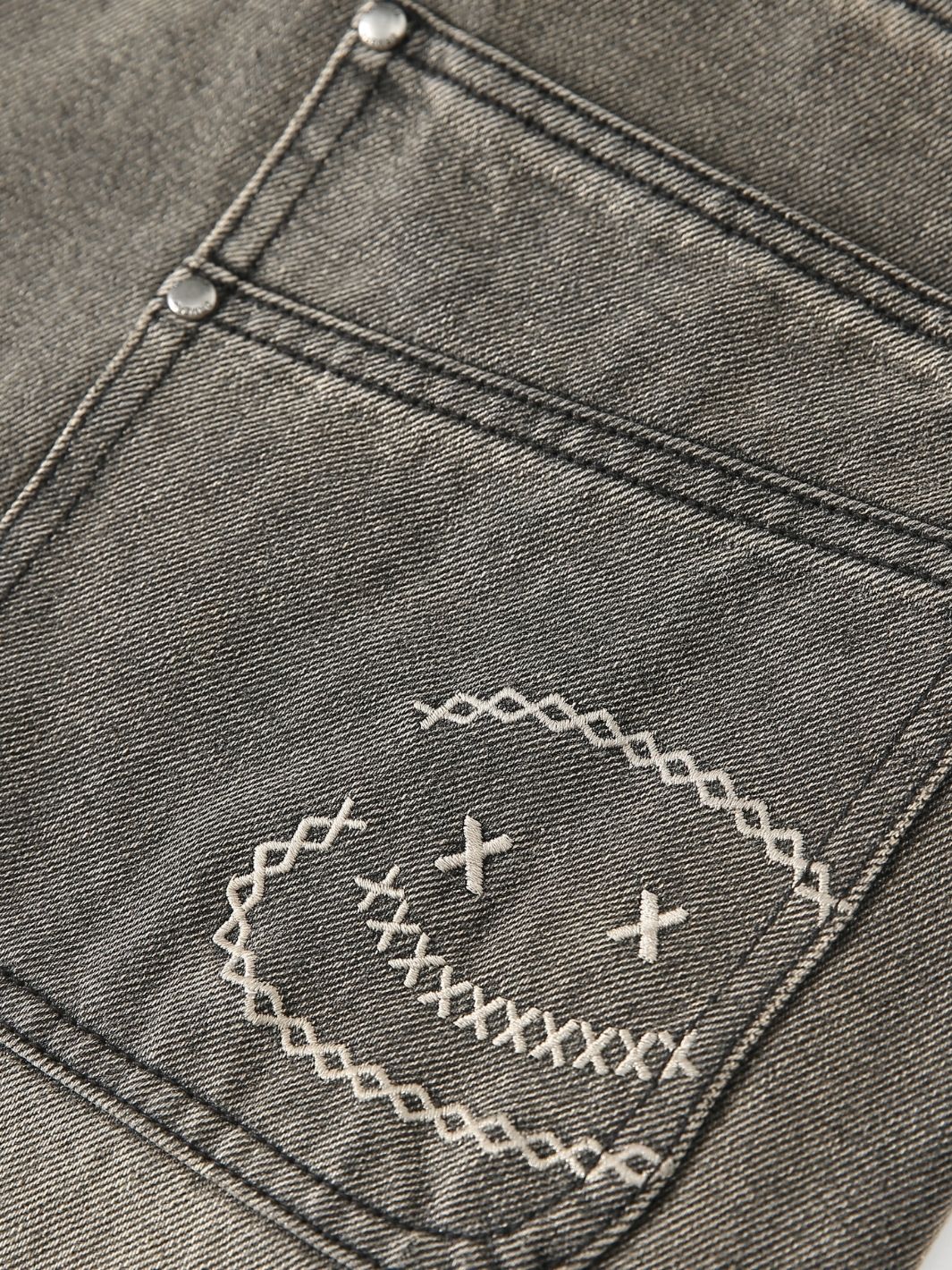 SMILEY STITCH JORTS - MUD BROWN