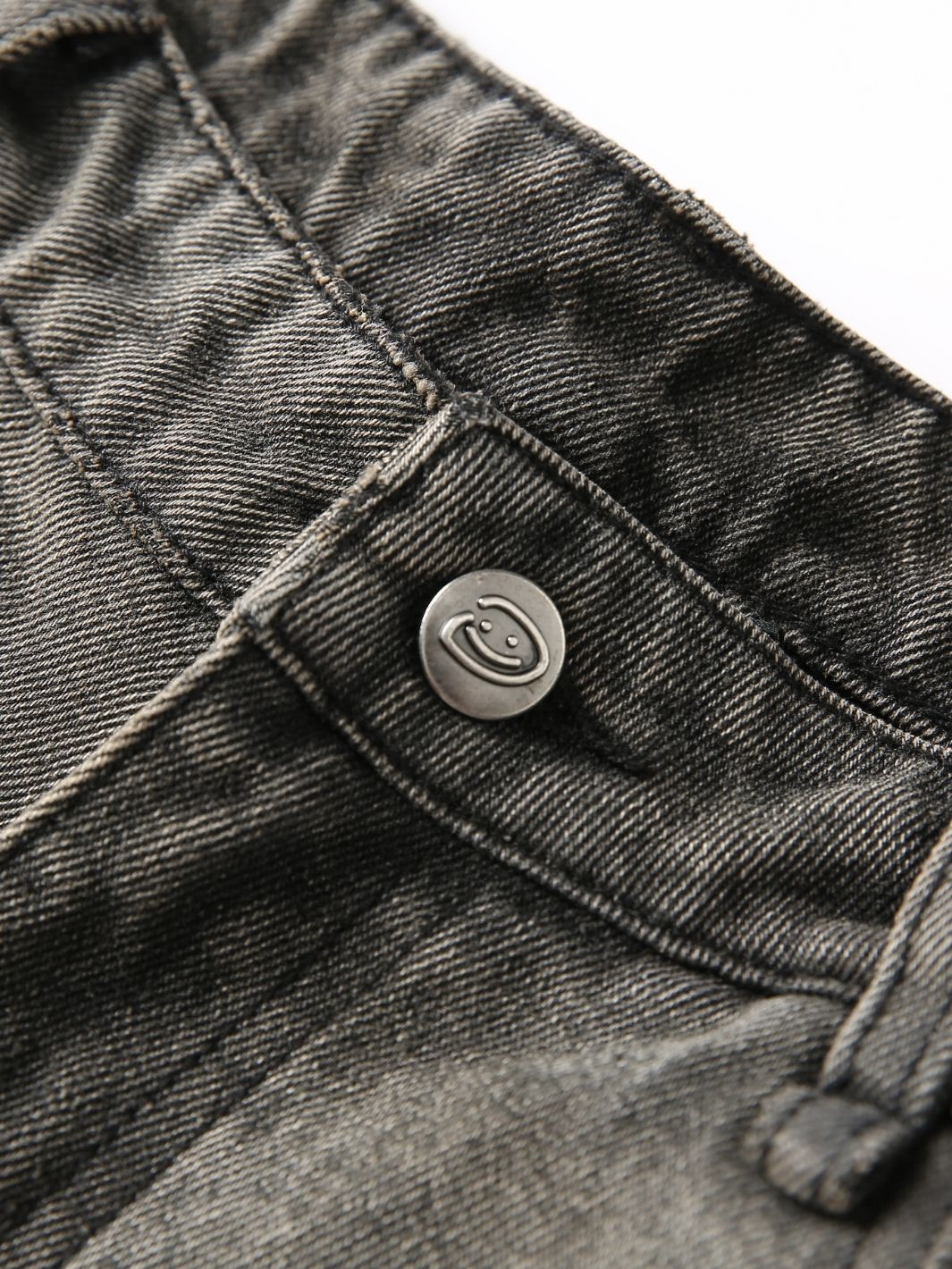 SMILEY STITCH JORTS - MUD BROWN
