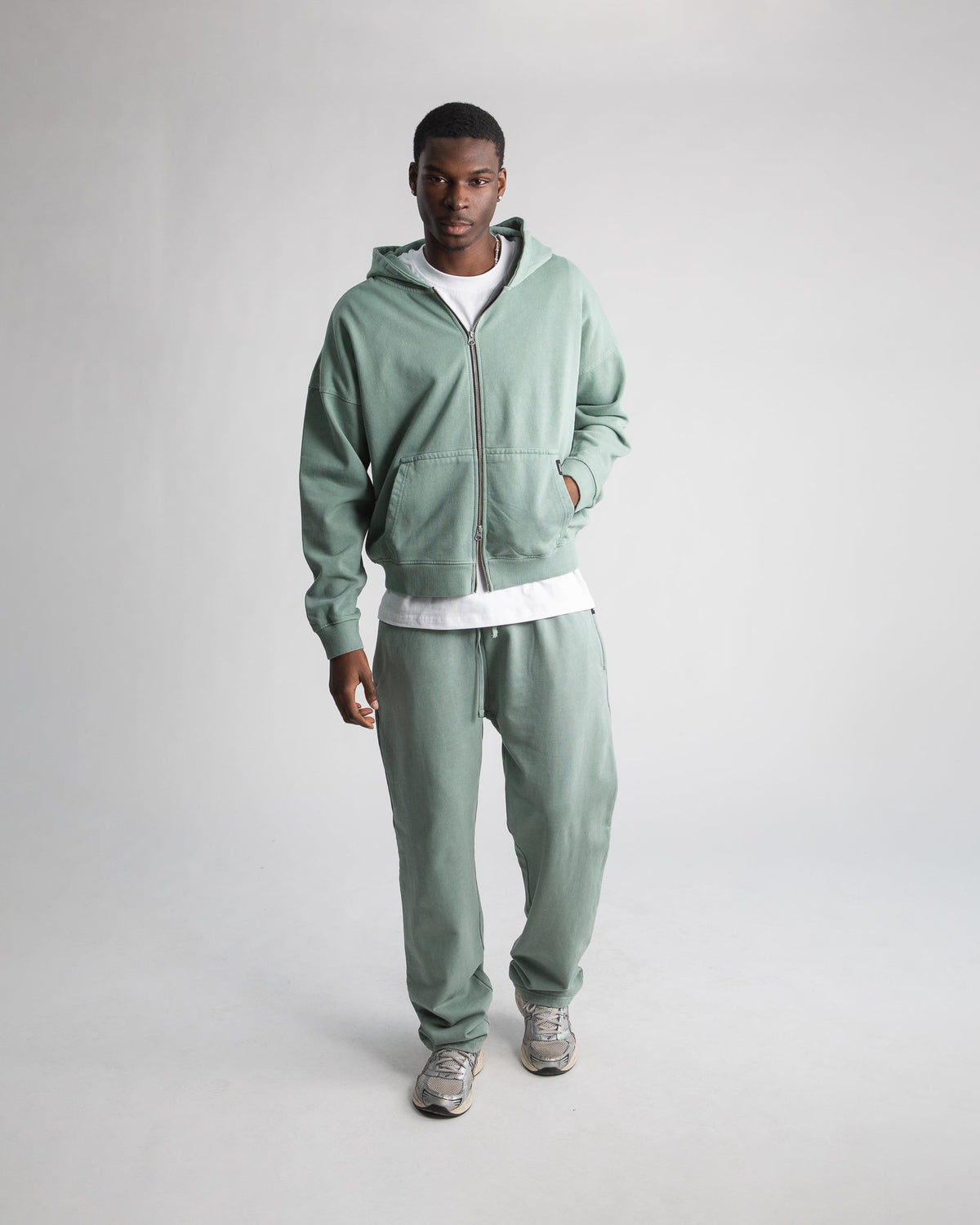 Open Bottom Sweatpants - Vintage Sage