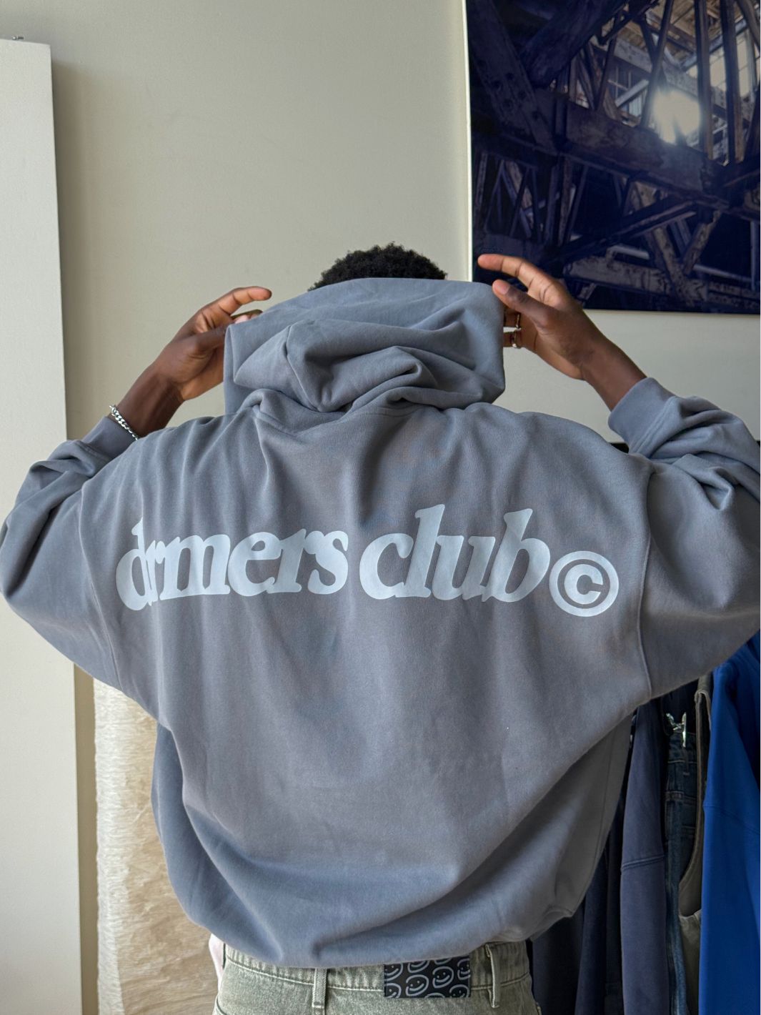 ARCH HOODIE - STONE BLUE