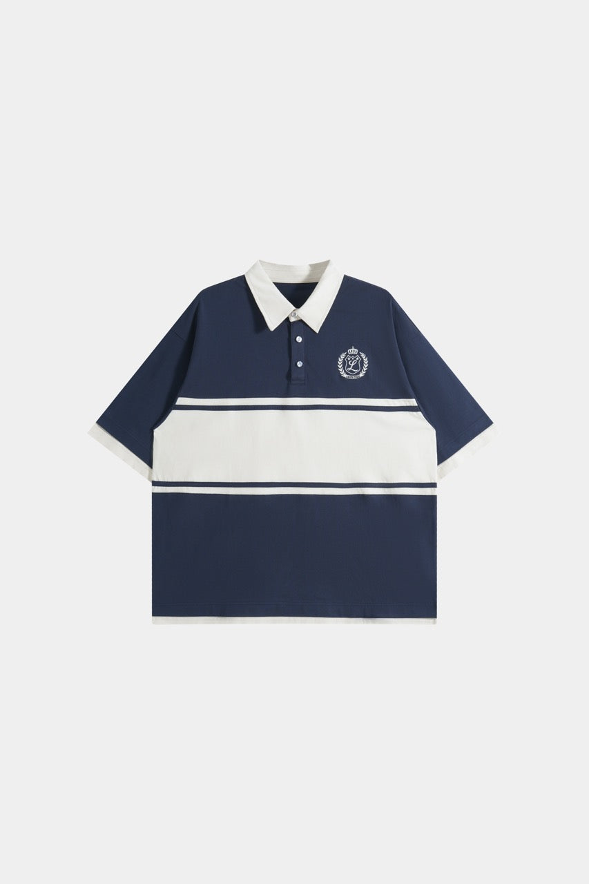 Striped Polo Shirt - Navy