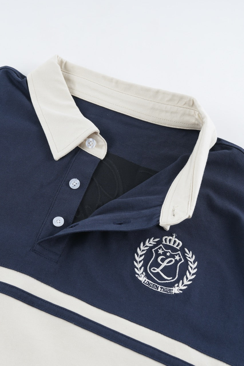 Striped Polo Shirt - Navy