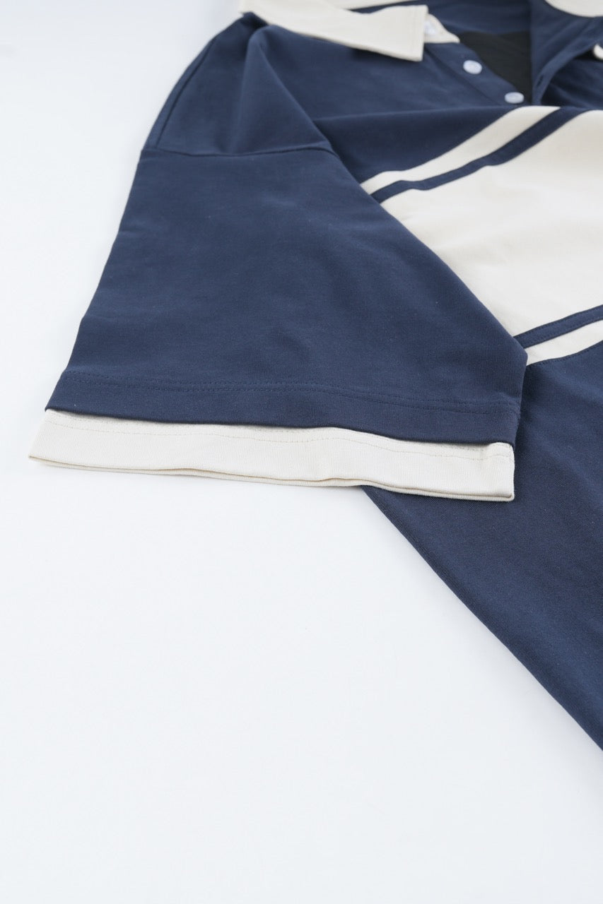 Striped Polo Shirt - Navy