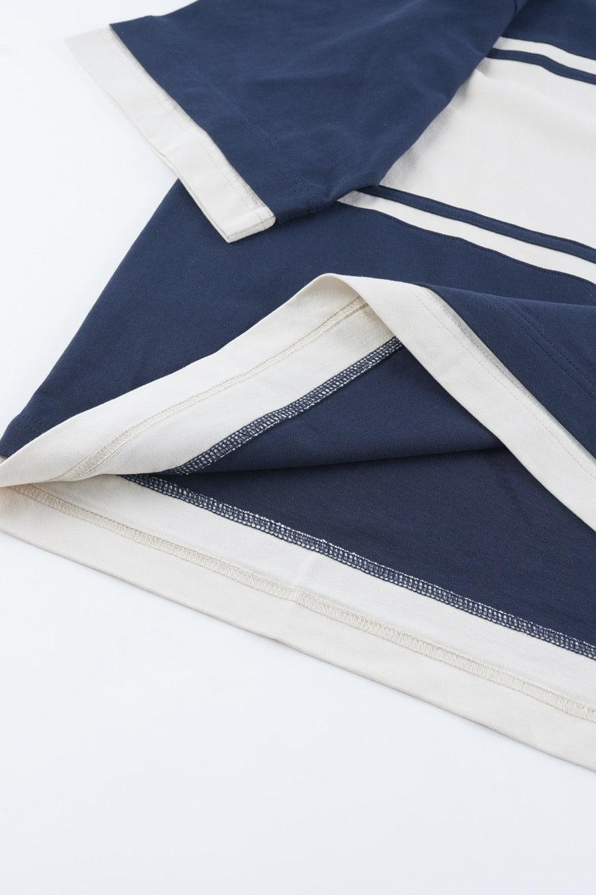 Striped Polo Shirt - Navy