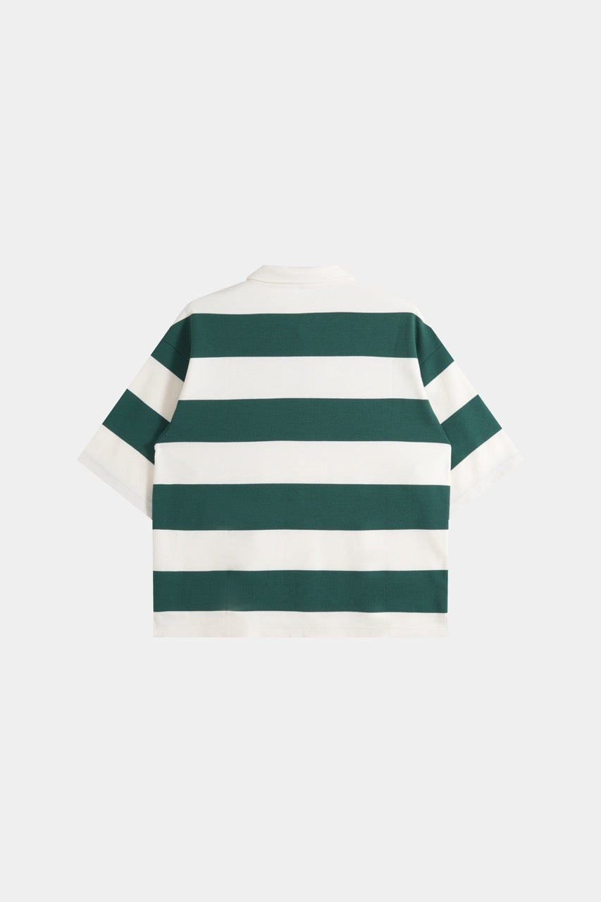 Striped Polo Shirt - Green