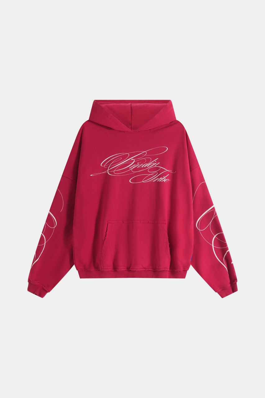 Linden Cropped Hoodie - Red